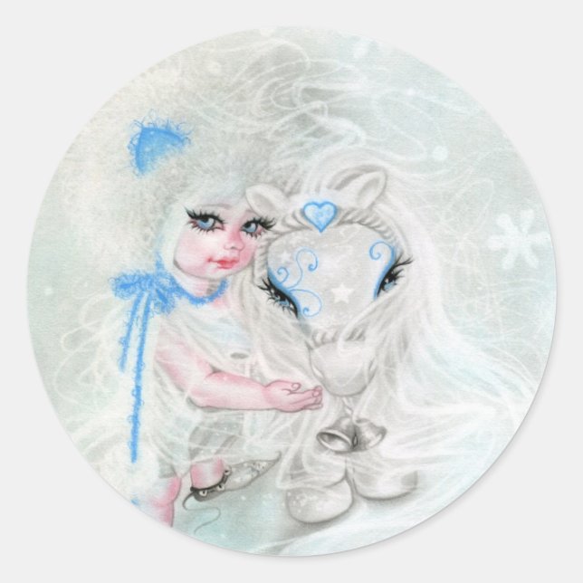 Winter Wonderland   Chibi  Girl Pony sticker (Front)