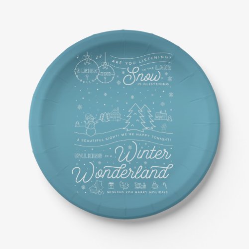 Winter Wonderland Christmas 7 Paper Plates