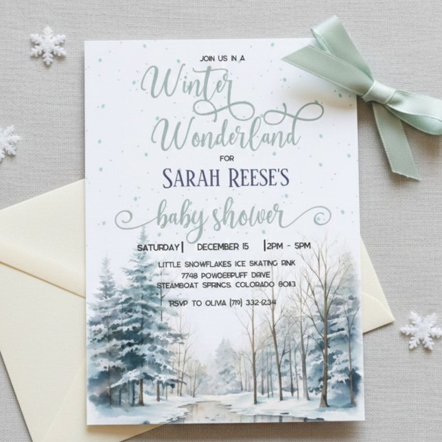 Winter Wonderland Christmas Baby Shower Invitation (Creator Uploaded)