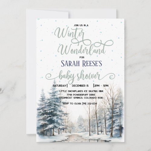 Winter Wonderland Christmas Baby Shower Invitation