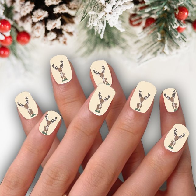 Winter Wonderland Christmas Deer Minx Nail Art (Creator Uploaded)