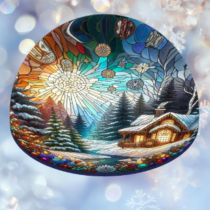 Winter Wonderland Christmas Glass Paperweight