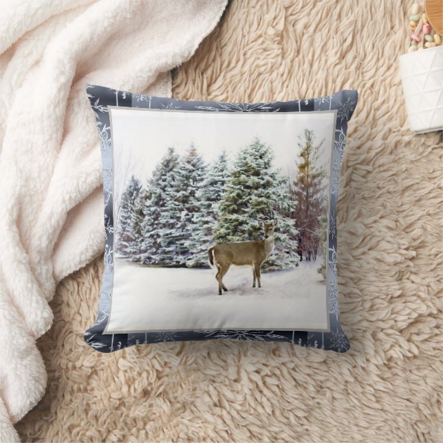 Winter Wonderland Christmas Holiday Cotton Pillow (Blanket)