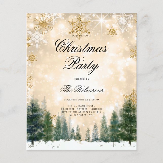 Winter Wonderland Christmas Invite Program Menu Flyer (Front)