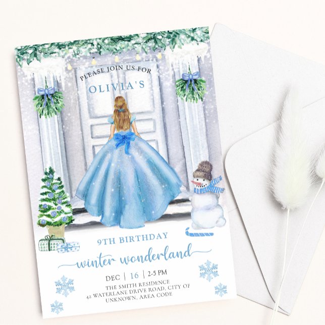 Winter wonderland Christmas Kids Birthday invite (Creator Uploaded)