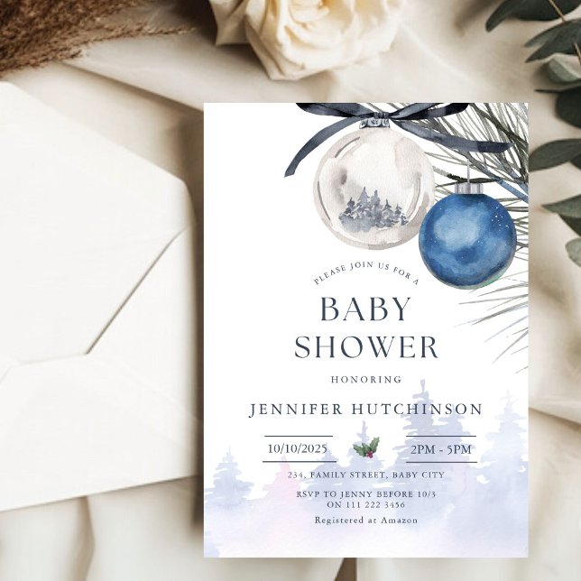 Winter Wonderland Christmas Neutral Baby Shower Invitation (Winter Wonderland Christmas Neutral Baby Shower Invitation)