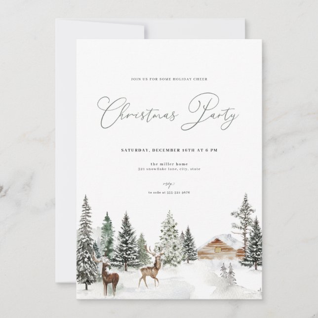 Winter Wonderland Christmas Party Invitation  (Front)