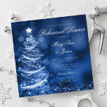 Winter Wonderland Christmas Rehearsal Dinner Invitation<br><div class="desc">Matching products available!  Elegant "Winter Wonderland" wedding "Rehearsal Dinner" design with Sparkling Christmas Tree Silver & Blue motif,  custom names and date text. Impress your family and friends with this stylish and modern design. Fully customizable!</div>
