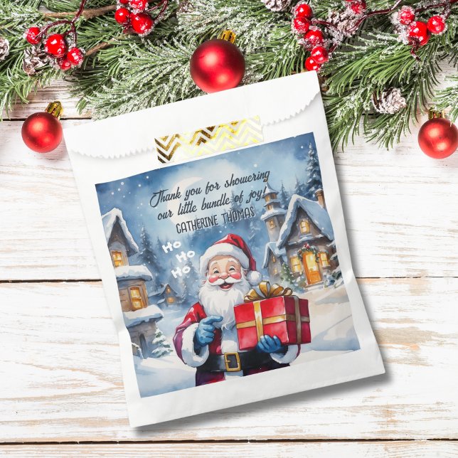 Winter Wonderland Christmas Santa Baby Shower  Favor Bag (Creator Uploaded)