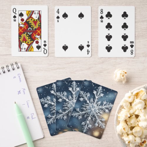 Winter Wonderland Christmas Silver Snowflake  Canasta Cards