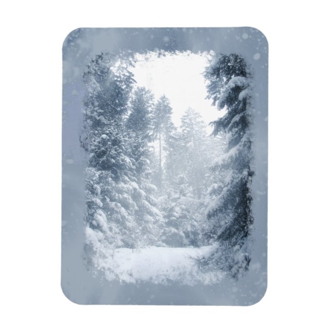 Winter Wonderland Christmas Snow Scene Magnet (Vertical)
