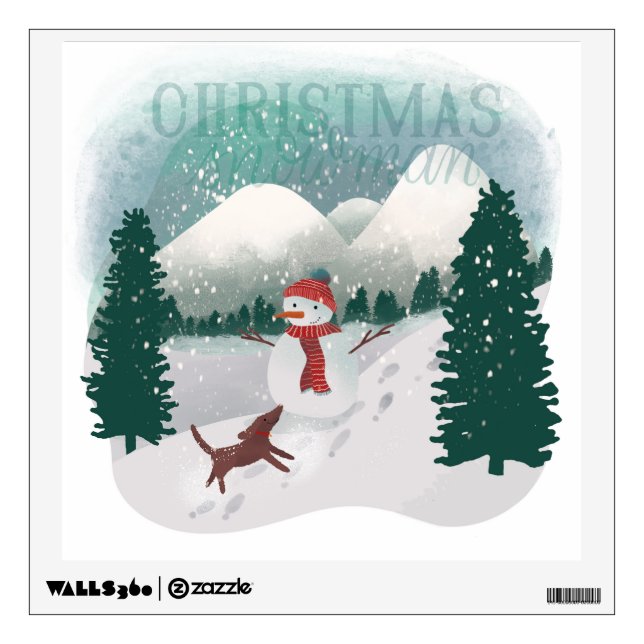 Winter Wonderland - Christmas Snowman Wall Decal (Front)