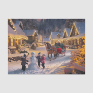 Winter Wonderland Christmas Snowy Village Tissue Paper