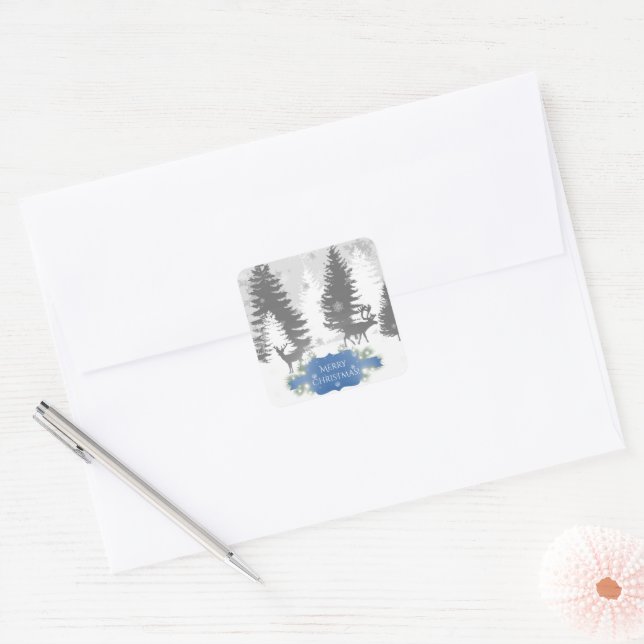 Winter Wonderland Christmas Sticker - Blue (Envelope)