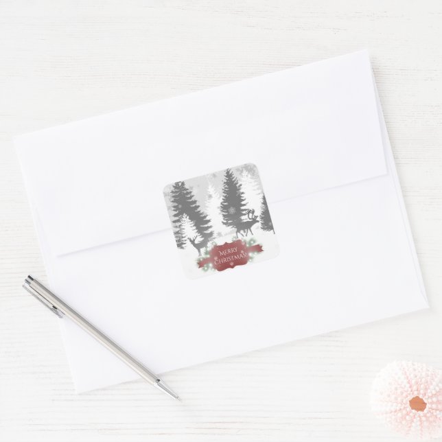 Winter Wonderland Christmas Sticker - Red (Envelope)
