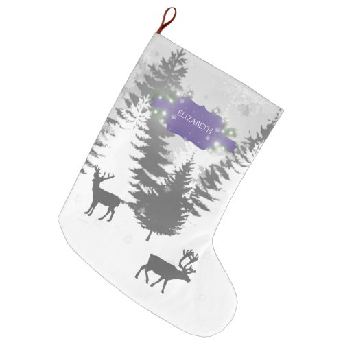 Winter Wonderland Christmas Stocking _ Purple