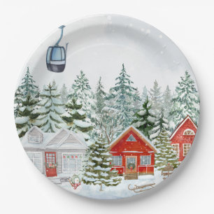 Winter wonderland christmas story paper plates