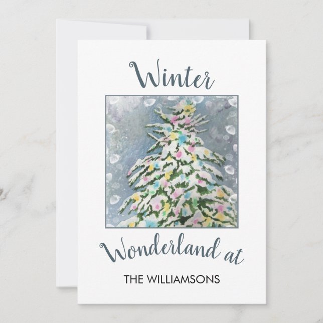 Winter Wonderland Christmas Tree Holiday Card (Front)