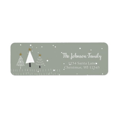 Winter Wonderland Christmas Trees Label