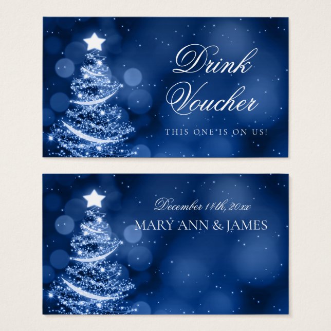 Winter Wonderland Christmas Wedding Drink Voucher (Front & Back)