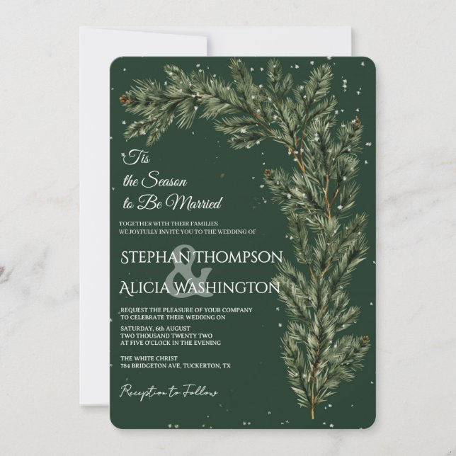 Winter Wonderland Christmas Wedding Invitation (Front)