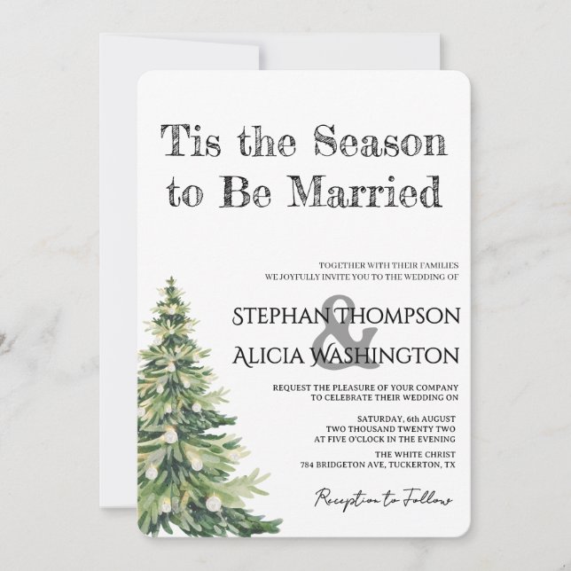 Winter Wonderland Christmas Wedding Invitation (Front)