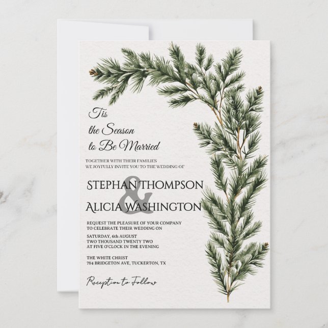Winter Wonderland Christmas Wedding Invitation (Front)