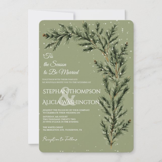 Winter Wonderland Christmas Wedding Invitation (Front)