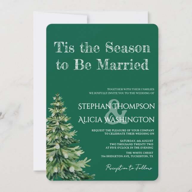 Winter Wonderland Christmas Wedding Invitation (Front)