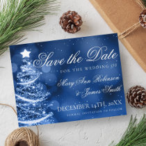 Winter Wonderland Christmas Wedding Save The Date Announcement Postcard