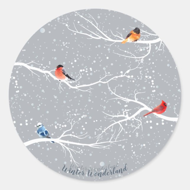 Winter Wonderland Classic Round Sticker (Front)