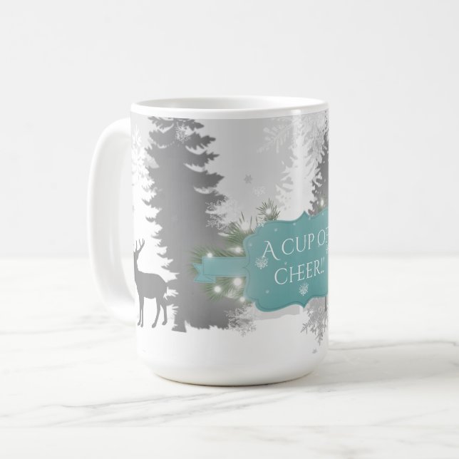 Winter Wonderland Coffee Mug - Teal (Front Left)