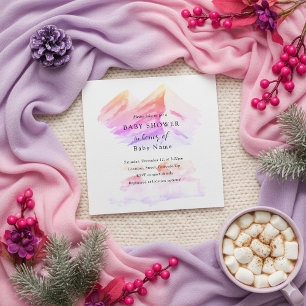 Winter wonderland colorful baby shower invitation