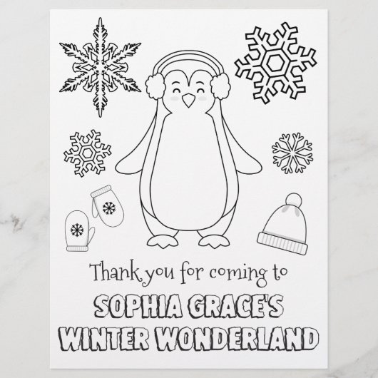 Winter Wonderland Coloring Page | Coloring Sheet (Front)