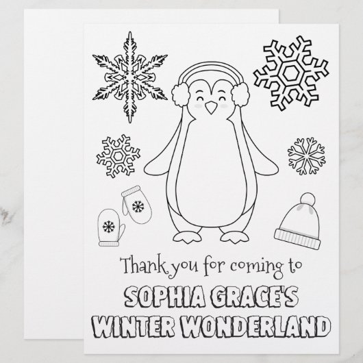 Winter Wonderland Coloring Page | Coloring Sheet (Front/Back)