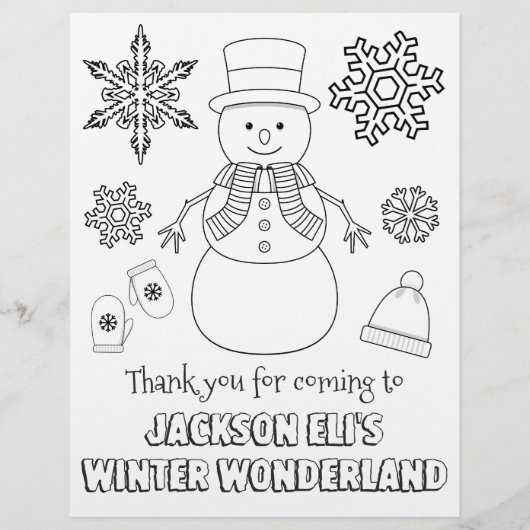 Winter Wonderland Coloring Page | Coloring Sheet (Front)