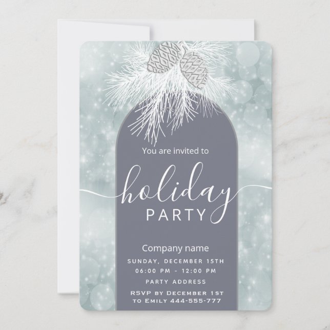 Winter wonderland corporate Holiday party   Invitation (Front)