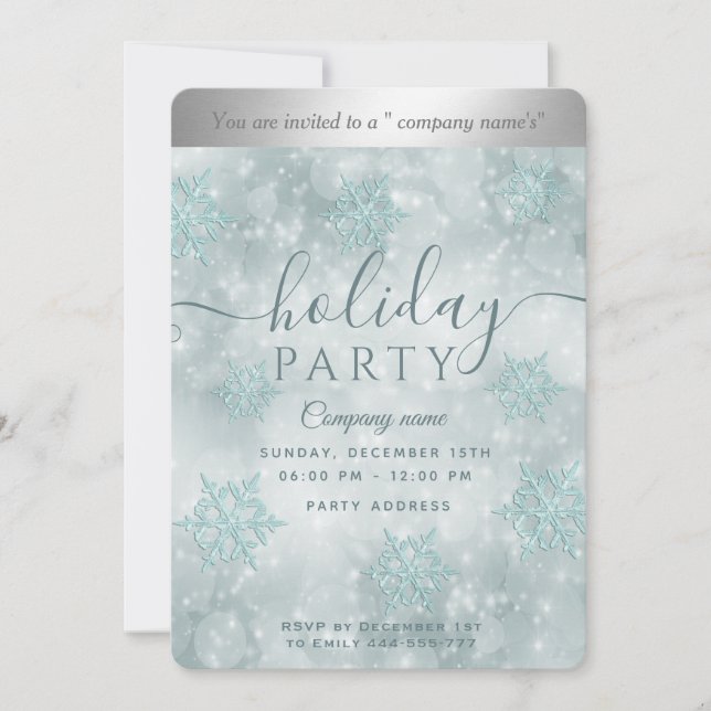 Winter wonderland corporate Holiday party  Invitation (Front)