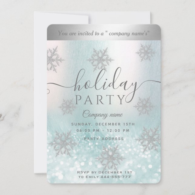 Winter wonderland corporate Holiday party Invitation (Front)