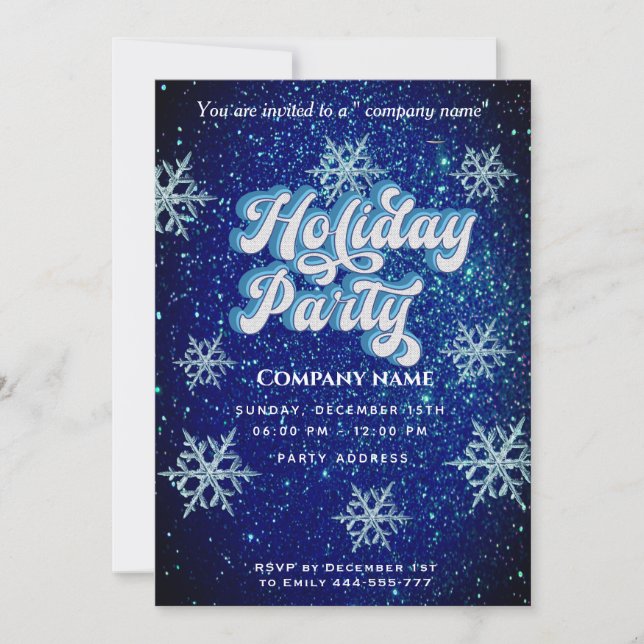 Winter wonderland corporate Holiday party   Invitation (Front)