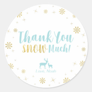 Winter wonderland, Custom Gold Thank You Sticker