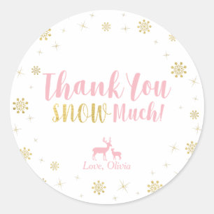 Winter wonderland, Custom Gold Thank You Sticker