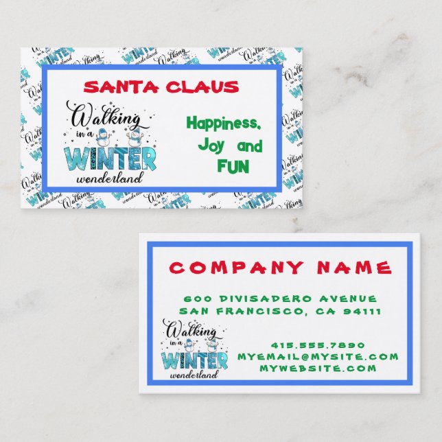 Winter Wonderland Customize Business Card (Front/Back)