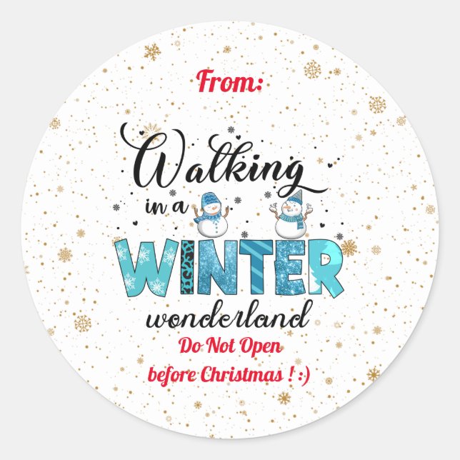 Winter Wonderland Customize Classic Round Sticker (Front)