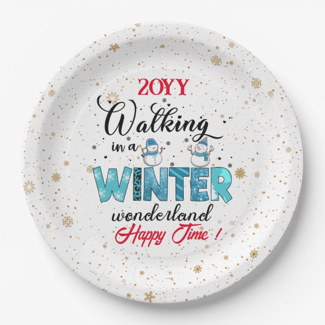 Winter Wonderland Customize Paper Plates (Front)