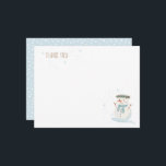 Winter Wonderland Cute Snowman and Snowflake Note Card<br><div class="desc">🎄A playful snowman and twirling snowflakes set the scene for a magical birthday celebration.</div>
