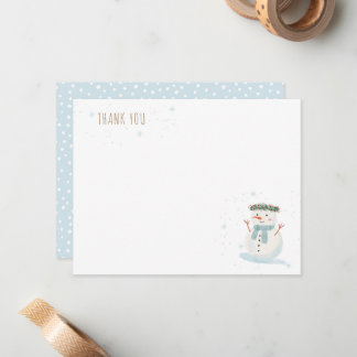 Winter Wonderland Cute Snowman and Snowflake Note Card