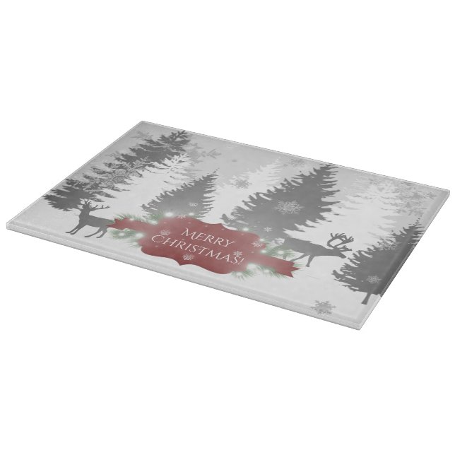 Winter Wonderland Cutting Board - Red (Corner)