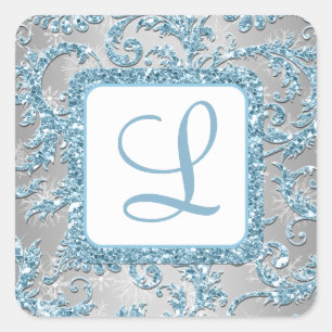 Winter Wonderland Damask Bat Mitzvah Sticker 5