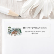Winter Wonderland Deer Forest Snow Baby shower Label